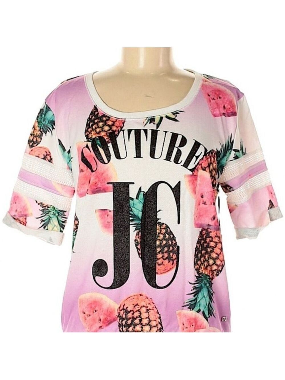 Juicy Couture Pink and White Pineapple Tee